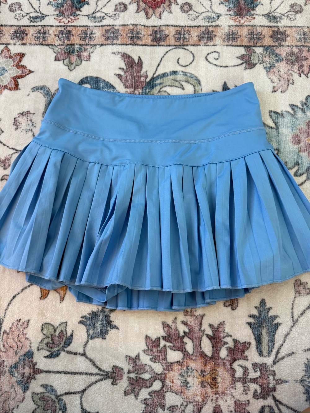Light Blue Pleated Skater Skirt - Women